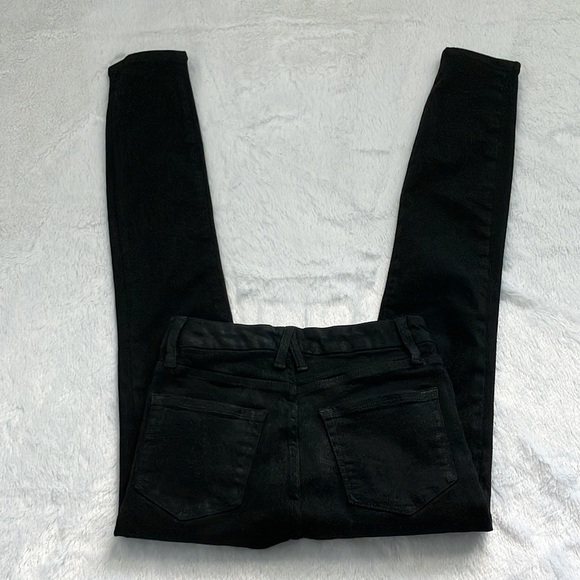 Good American Black GLCO001ST Good Legs Straight Coated Jeans, Size 26 - Picture 6 of 8